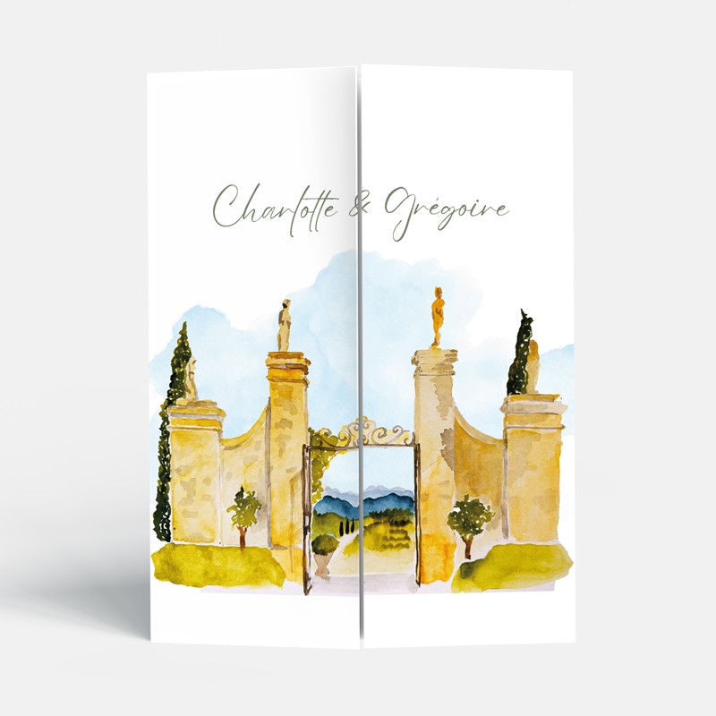 Faire-part mariage Triptyque 2 volets