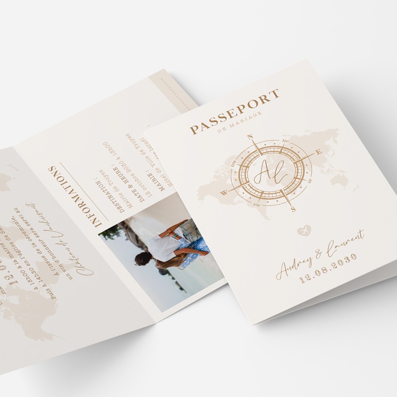 Faire part mariage passeport